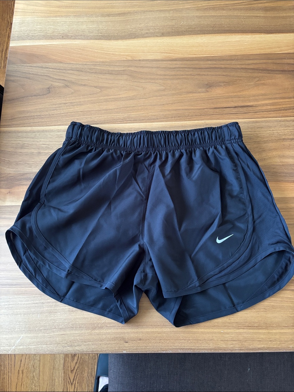 Nike Women's Black Athletic Running Shorts with Swoosh